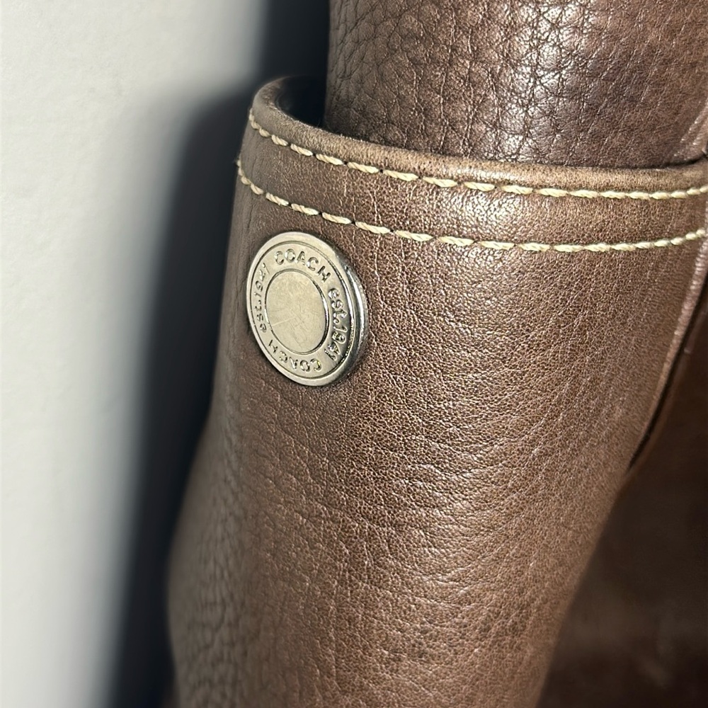 Coach Brown Leather Shoulder Tote - Picture 6 of 13